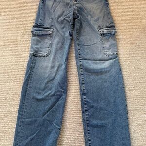 AG Gatina High Rise Wide Leg Cargo Jeans size 25